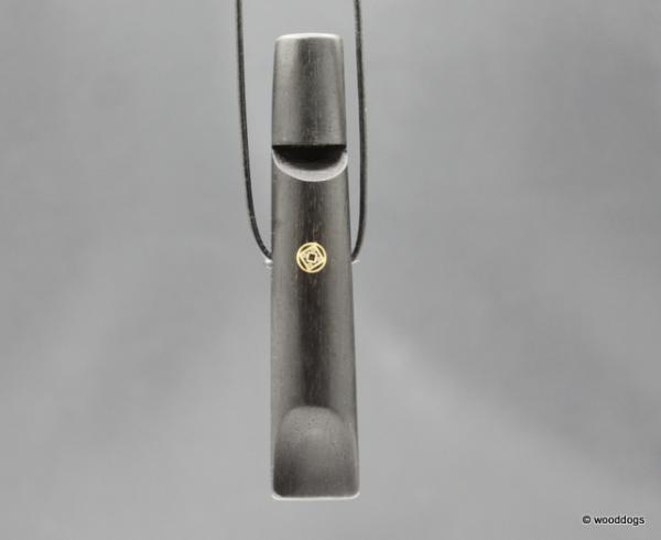 Ebenholz Doppelpfeife verdreht mit Mosaikpin mit Pin Nr. 2